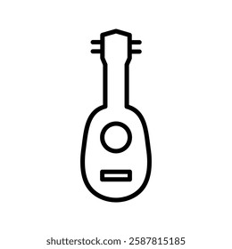 Ukulele icon color editable on white background