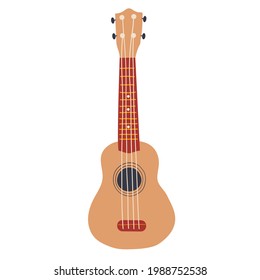 Ukulele icon. Hand drawn illustration. Isolated on white background.