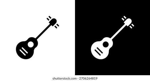 Ukulele Ikone Illustration doodle. Flache Illustration, Vektorsatz