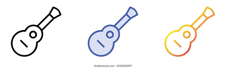 ukulele icon. Linear, Blue Fill and Gradient Style Design Isolated On White Background