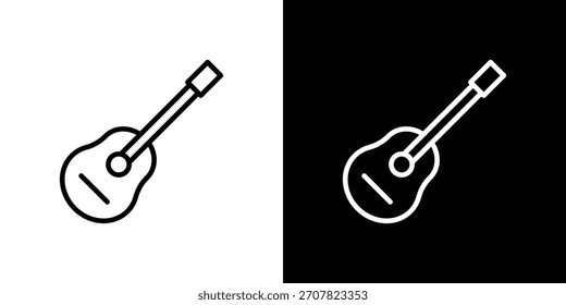 Símbolo de icono de ukelele en estilo de línea delgada, contorno y trazo para App