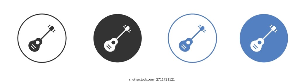 Icono de ukelele Diseño de línea delgada. Gráfico de Vector. EPS 10