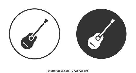 Ukulele Ikone in trendigem flachem Schwarz-Weiß. geeignet für Grafikdesign