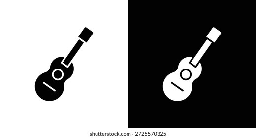 Icono de ukelele en estilo lineal delgado de trazo de moda.