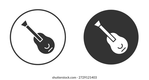 Ukulele icon vector silhouette in black. simple flat icon vector.