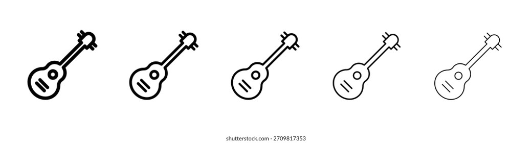 Colección de Vector de Web de icono de ukelele en trazos negros