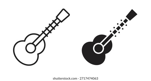 Iconos del ukelele. Píxel perfecto. Icono de contorno de Vector. Concepto de logotipo plano.
