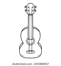 Ukulele illustration outline isolated vector
