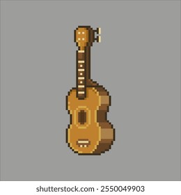 Instrumento del ukelele, objeto del arte del pixel