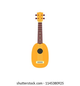 Ukulele isolated on white background. Vector musical instrument