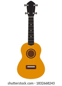 Ukulele isolated on white background. Musical instrument in cartoon style.