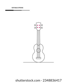 Ukulele Line Icon Vector Design. 