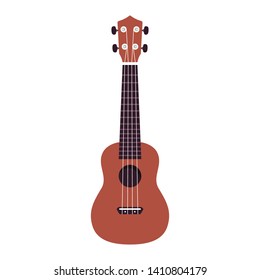 Ukulele. Little Hawaiian guitar. Isolated icon. Vector