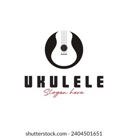 ukulele logo vector icon illustration template design
