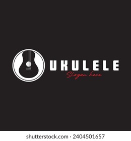 ukulele logo vector icon illustration template design