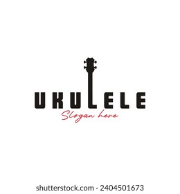 ukulele logo vector icon illustration template design