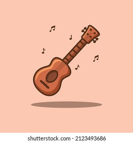 ukulele with melody icon vector illustration