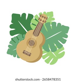 Ukulele und Monsterbildmaterial