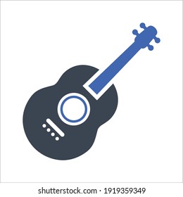 Ukulele musical instrument icon, Vector graphics
