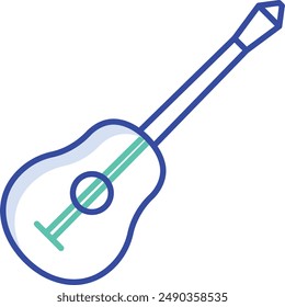 ukulele outline color vector illustration