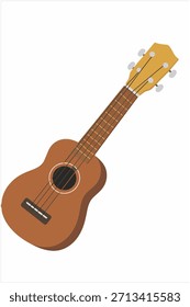 Ilustración de instrumento de cuerda de ukelele aislado sobre fondo blanco