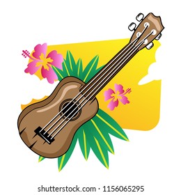 Ukulele summer illustration vector