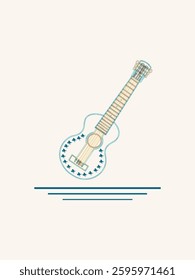 ukulele vector colorful. guitar vector colorful.