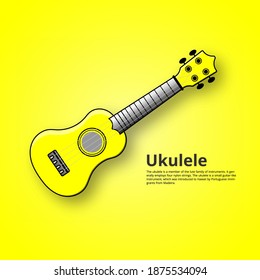ukulele vector, with yellow color and can be changed color according to taste