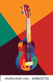 ukulele in wpap popart for background illustration and image