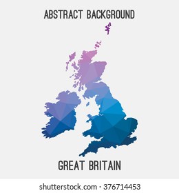 UK,United Kingdom,Great Britain map in geometric polygonal style.Abstract tessellation,modern design background. Vector illustration EPS8