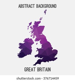 UK,United Kingdom,Great Britain map in geometric polygonal style.Abstract tessellation,modern design background. Vector illustration EPS8