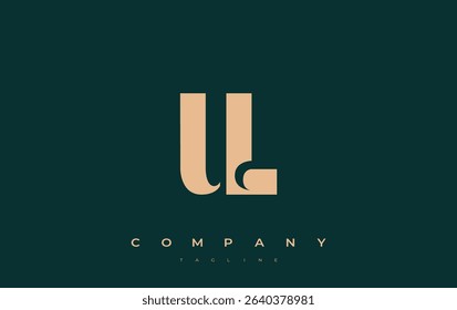 UL Abstract Geometric Logo Design. Modern and elegant logo design with simplistic typography elements, showcasing branding excellence.