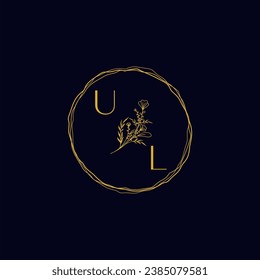 UL elegant wedding initial logo in high quality professional design that will print well across any print media