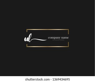 UL handwriting initial  logo vector