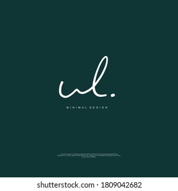 UL Escritura manual inicial o logotipo manuscrito para la identidad. Logo con firma y estilo dibujado a mano.