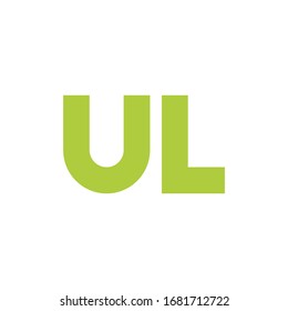 Plantilla de logotipo de letras iniciales UL diseño de icono vectorial