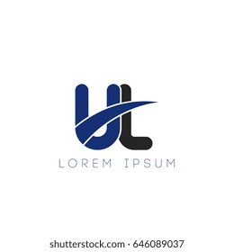 ul initial letter uppercase logo blue and black