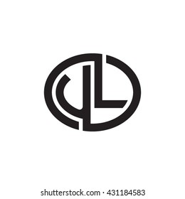 UL initial letters looping linked ellipse monogram logo
