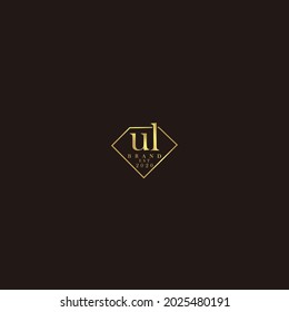 UL Logo inicial diamante de lujo ilustración de boda