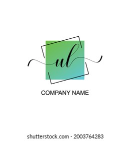 UL Initial logo handwriting typographic template