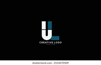 UL JL LU diseño de logotipo de letra de monograma inicial Abstractas