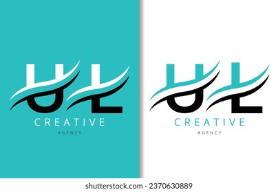 Diseño del logotipo de la carta UL con fondo y logotipo de la empresa creativa. Diseño moderno de la moda de las letras. Ilustración del vector