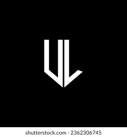 UL letter logo design with black background in illustrator. Vector logo, calligraphy designs for logo, Poster, Invitation, etc.