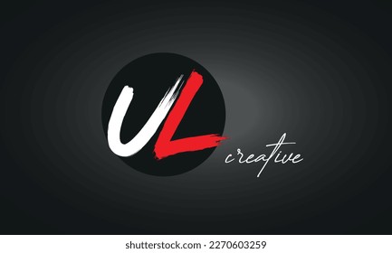 UL Letters Brush Paint Logo Symbol, elegantes Vektordesign