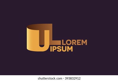 UL letters logo, U and L letters logo alphabet design.