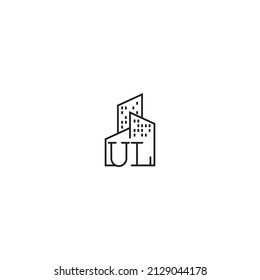 UL line concept logo in high quality professional design that will be best for companies related to real estate