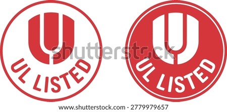UL listed certification logo set with red safety approval symbols on white background