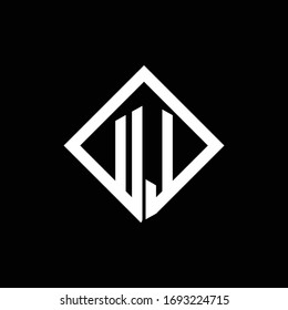 UL logo monogram with square rotate style design template