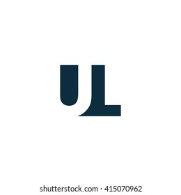UL Logo. Vector Graphic Branding Letter Element. White Background