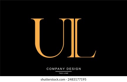 UL, LU Abstract Letters Logo Monogram Font Icon Vector